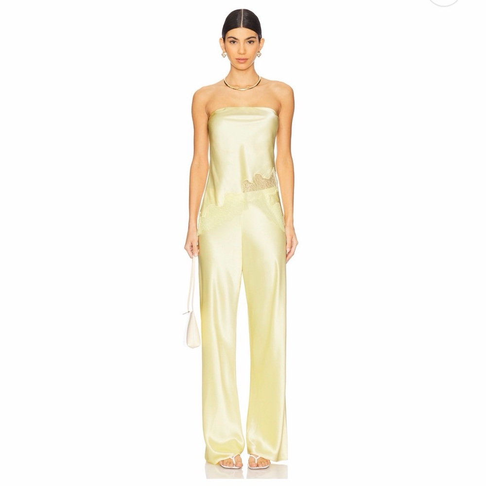 Cami NYC Satin Yellow Top & Pants